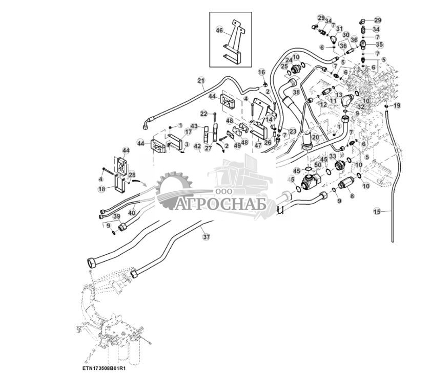 Трубопроводы SCV, высокий расход, сцепка с задней быстроразъемной муфтой 12 дюйма, PST (12) (804101 - 805770) - ST881687 793.jpg
